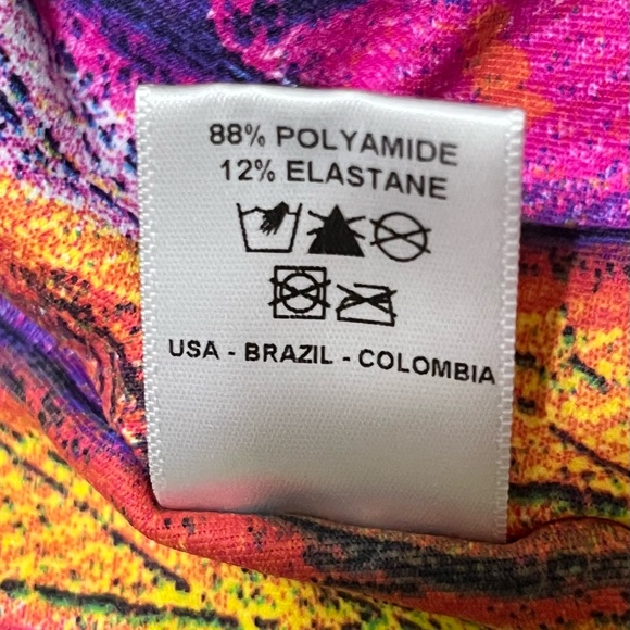 Blue Fish Colorful Abstract Tank Top Yoga Jogging Gym Criss Cross Back Size XL - Picture 4 of 4